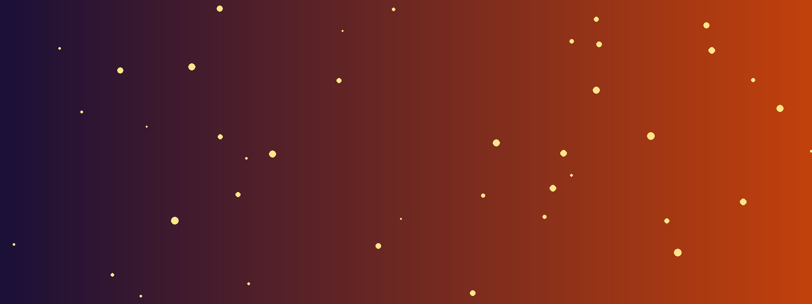Deep purple to ember gradient with golden sparks